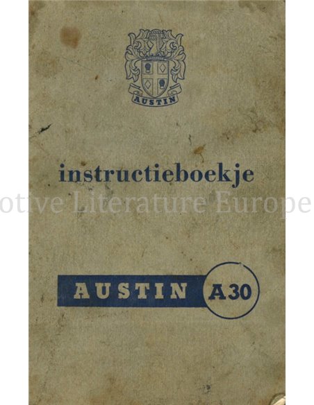 1954 AUSTIN A30 OWNERS MANUAL DUTCH