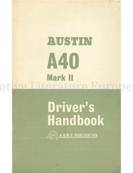 1964 AUSTIN A40 MARK II OWNERS MANUAL ENGLISH