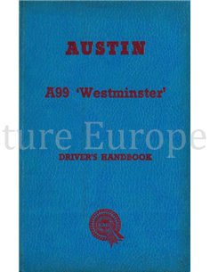 1960 AUSTIN A99 "WESTMINSTER" INSTRUCTIEBOEKJE ENGELS