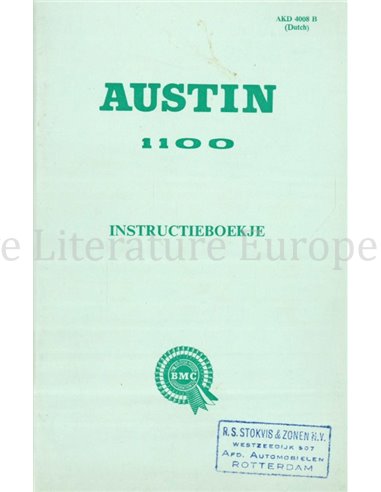 1965 AUSTIN 1100 INSTRUCTIEBOEKJE NEDERLANDS