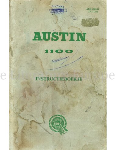 1965 AUSTIN 1100 BEDIENUNGSANLEITUNG NIEDERLÄNDISCH