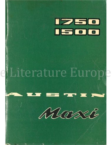 1965 AUSTIN MAXI 1500 | 1750 INSTRUCTIEBOEKJE NEDERLANDS