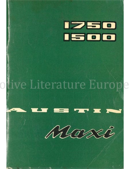 1965 AUSTIN MAXI 1500 | 1750 OWNERS MANUAL DUTCH