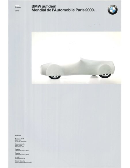 2000 BMW PARIS PRESSEMAPPE DEUTSCH