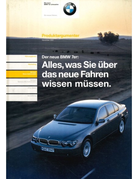 2002 BMW 7 SERIES PRODUCT SELLING POINTS BROCHURE GERMAN