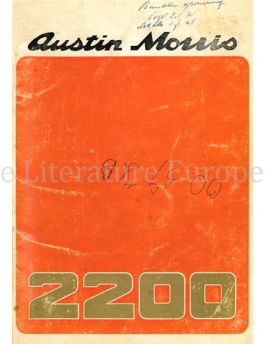 1972 AUSTIN | MORRIS 2200 OWNERS MANUAL DUTCH