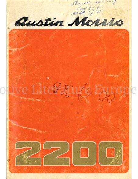 1972 AUSTIN | MORRIS 2200 BEDIENUNGSANLEITUNG NIEDERLÄNDISCH
