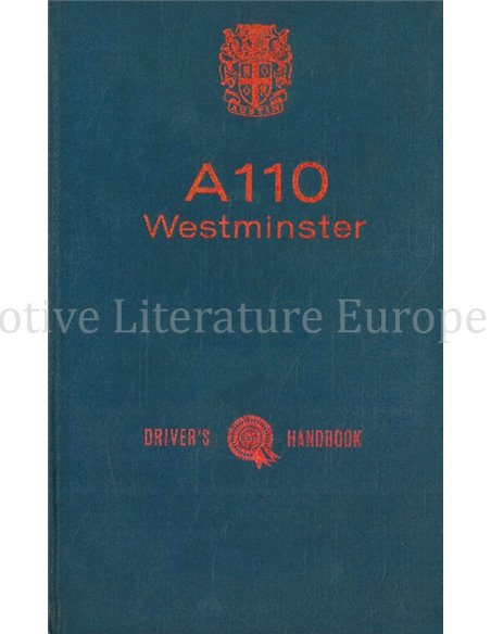 1969 AUSTIN A 110 WESTMINSTER OWNERS MANUAL ENGLISH