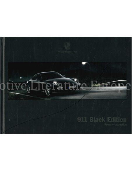 2012 PORSCHE 911 BLACK EDITION HARDCOVER PROSPEKT ENGLISCH