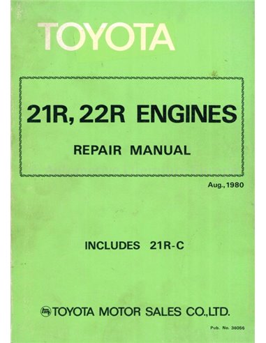 1980 TOYOTA CELICA | CORONA | CRESSIDA | TRUCK (4WD) | COASTER (21R | 22R | 21R-C) MOTOR WERKPLAATSHANDBOEK ENGELS