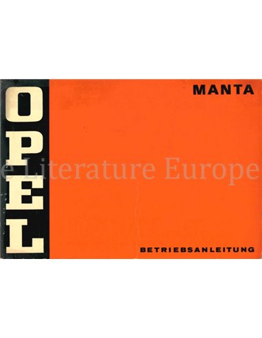 1971 OPEL MANTA BETRIEBSANLEITUNG DEUTSCH