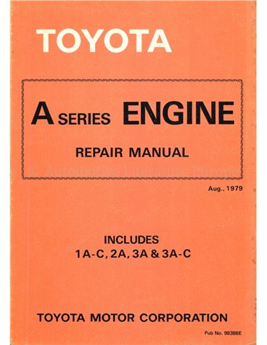 1979 TOYOTA TERCEL MOTOR WERKPLAATSHANDBOEK ENGELS