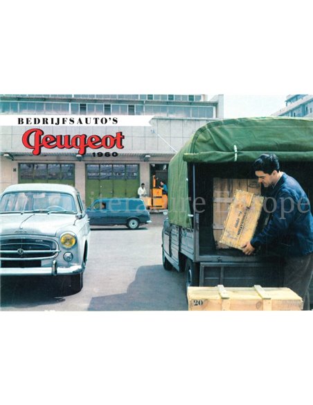 1960 PEUGEOT BEDRIJFSAUTO'S PROGRAMMA BROCHURE NEDERLANDS