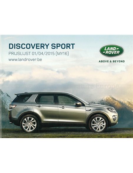 2015 LAND ROVER DISCOVERY SPORT PRIJSLIJST BROCHURE NEDERLANDS
