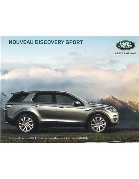 2014 LAND ROVER DISCOVERY SPORT PRICELIST BROCHURE FRENCH