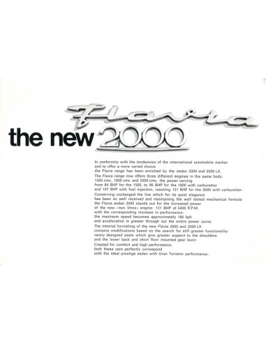1968 LANCIA FLAVIA 2000 BROCHURE ENGELS