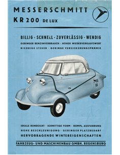 1959 MESSERSCHMITT KR 200 DELUXE DATENBLATT DEUTSCH