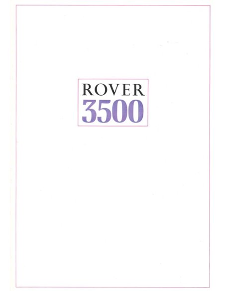 1971 ROVER 3500 BROCHURE NEDERLANDS