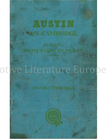 1957 AUSTIN A55 CAMBRIDGE (MK I) INSTRUCTIEBOEKJE NIEDERLANDISCH