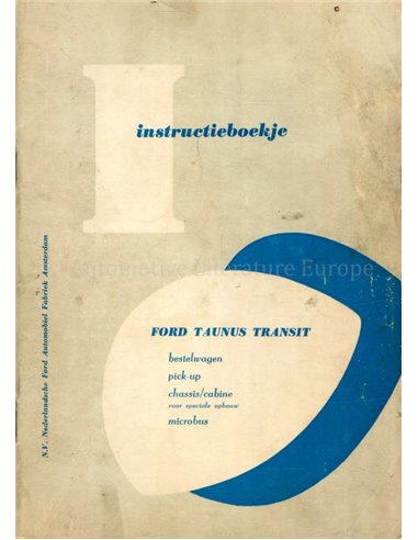 1963 FORD TAUNUS TRANSIT INSTRUCTIEBOEKJE NEDERLANDS