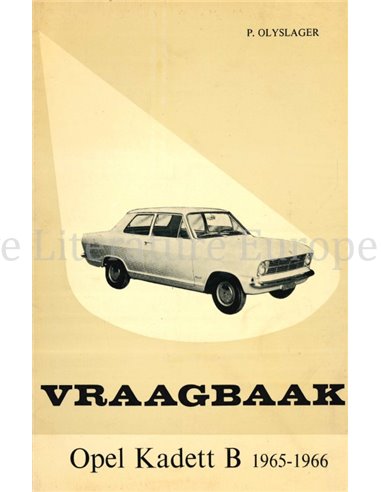 1965 - 1966 OPEL KADETT B REPAIR MANUAL DUTCH