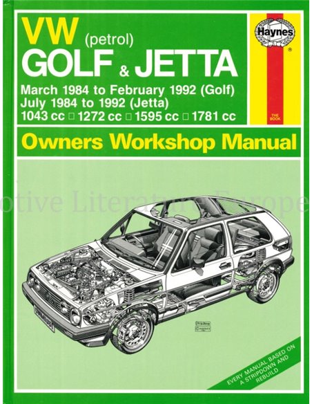 1984 - 1992 VOLKSWAGEN GOLF | JETTA REPAIR MANUAL ENGLISH