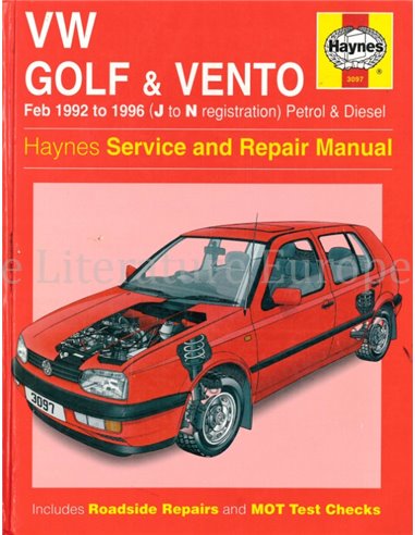 1992 - 1996 VOLKSWAGEN GOLF | VENTO, BENZIN | DIESEL REPARATURANLEITUNG ENGLISCH