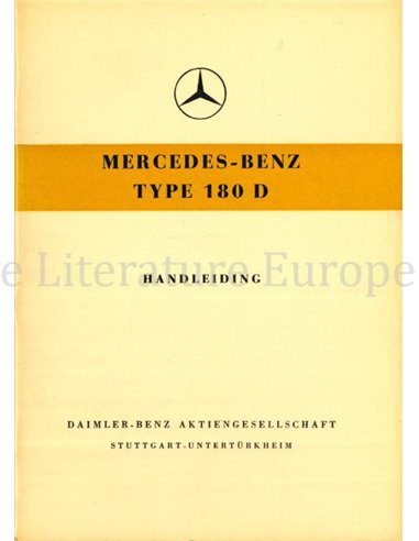 1956 MERCEDES BENZ TYP 180 D INSTRUCTIEBOEKJE NEDERLANDS
