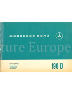 1962 MERCEDES BENZ 190 D OWNERS MANUAL MULTI