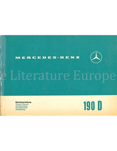 1962 MERCEDES BENZ 190 D INSTRUCTIEBOEKJE MULTI
