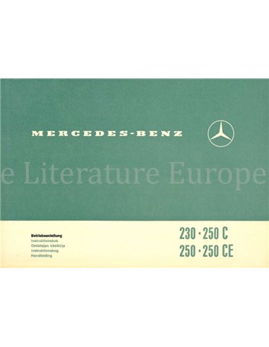 1969 MERCEDES BENZ 230 | 250 C | 250 | 250 CE (W114) OWNERS MANUAL MULTI