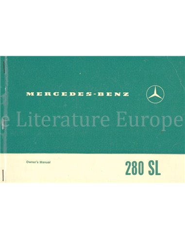 1970 MERCEDES BENZ 280 SL OWNERS MANUAL ENGLISH (USA)