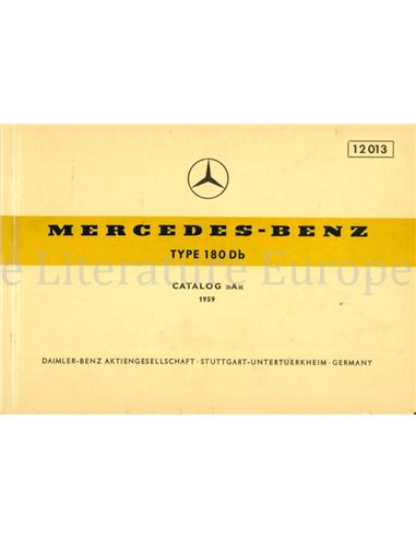 1959 MERCEDES BENZ 180 Db SPARE PARTS MANUAL MULTI