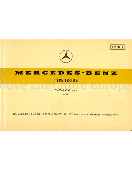 1959 MERCEDES BENZ 180 Db SPARE PARTS MANUAL MULTI