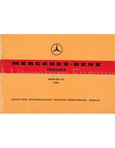 1958 MERCEDES BENZ 220 S SPARE PARTS MANUAL MULTI