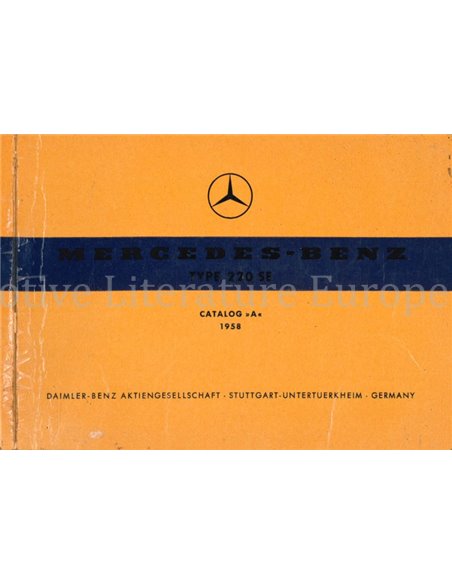 1958 MERCEDES BENZ 220 SE ERSATZTEILKATALOG MULTI