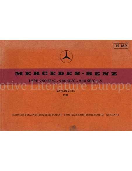 1969 MERCEDES BENZ SKLASSE ERSATZTEILKATALOG MULTI