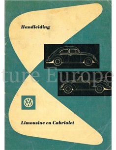 1956 VOLKSWAGEN BEETLE OWNERS MANUAL DUTCH