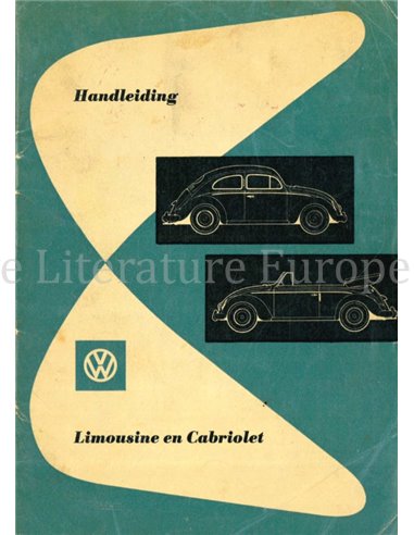 1956 VOLKSWAGEN KÄFER BETRIEBSANLEITUNG NIEDERLÄNDISCH