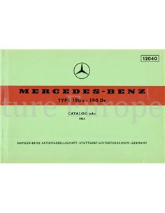 1961 MERCEDES BENZ TYPE 190 c | 190 Dc ONDERDELENHANDBOEK