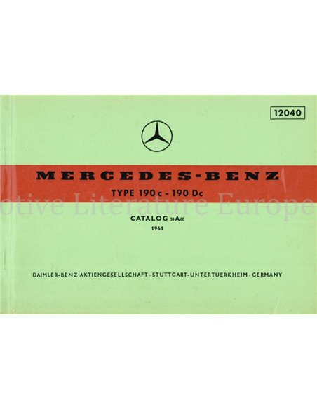 1961 MERCEDES BENZ TYPE 190 c | 190 Dc OCTAVIA ERSATZTEILKATALOG