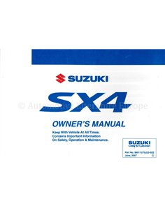 2007 SUZUKI SX4 OWNERS MANUAL ENGLISH