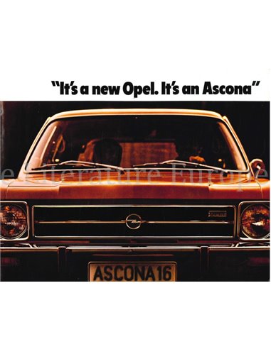 1970 OPEL ASCONA A BROCHURE ENGELS