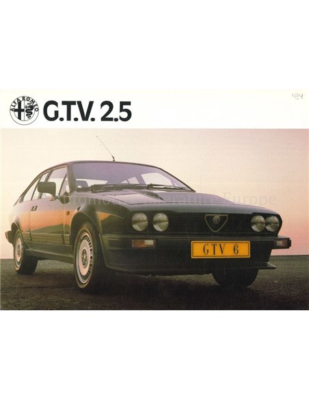 1982 ALFA ROMEO GTV6 2.5 BROCHURE DUTCH