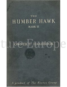 1952 HUMBER HAWK MARK VI OWNERS MANUAL ENGLISH