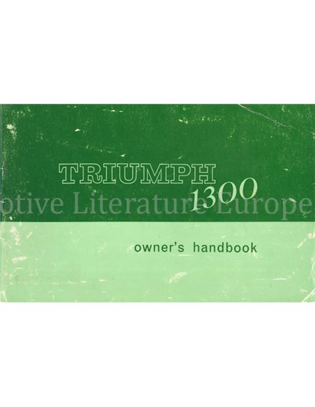 1967 TRIUMPH 1300 INSTRUCTIEBOEKJE ENGELS