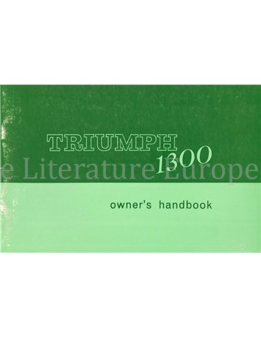 1970 TRIUMPH 1300 INSTRUCTIEBOEKJE ENGELS