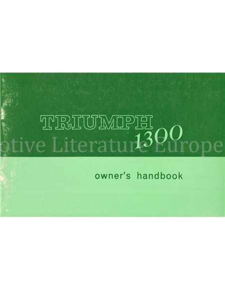 1970 TRIUMPH 1300 INSTRUCTIEBOEKJE ENGELS