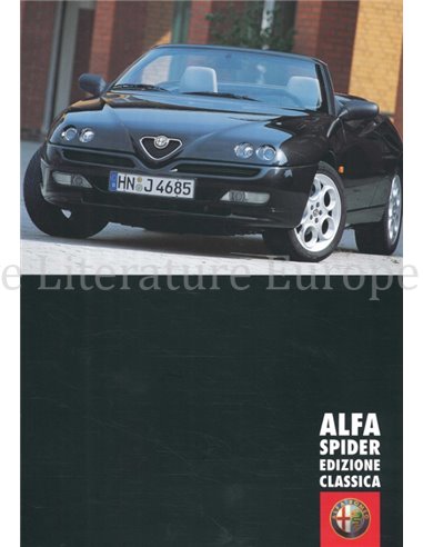 2001 ALFA ROMEO SPIDER EDIZIONE CLASSICA BROCHURE DUITS