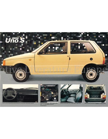 1988 FIAT UNO S LEAFLET ENGELS (SOUTH AFRICA)